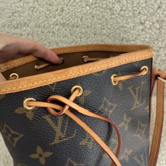 Louis Vuitton Nano Noe Monogram Leather Crossbody Shoulder Bag Handbag Purse - Picture 3 of 8